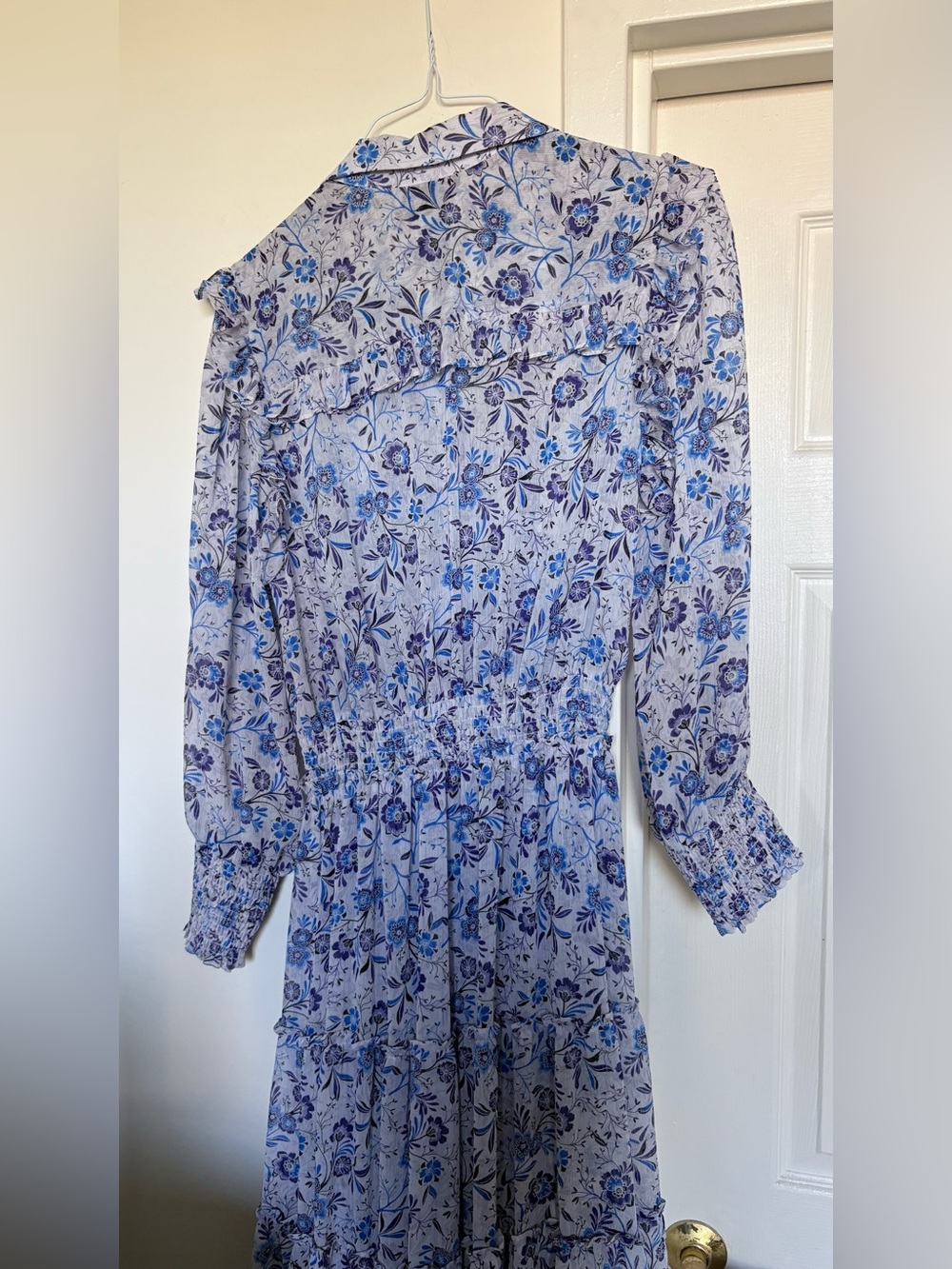 Misa Los Angeles Blue Floral Maxi Dress with Smocked Waist - Picture 8 of 11